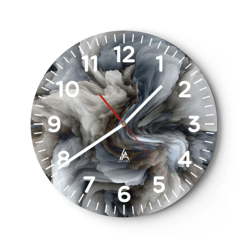 Horloge murale - Pendule murale - Pierre et fleur - 30x30 cm