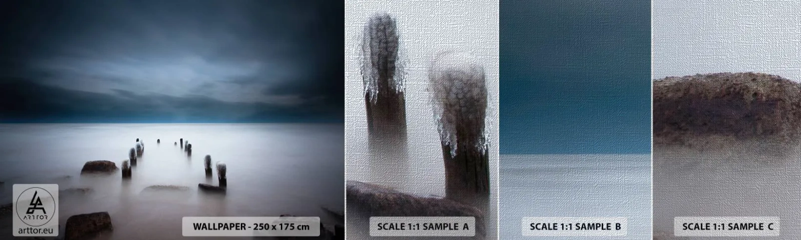 Échantillon de Papier Peint Premium Canvas - Lac pensif - Paysage, Mer, Lac - 100x30 cm