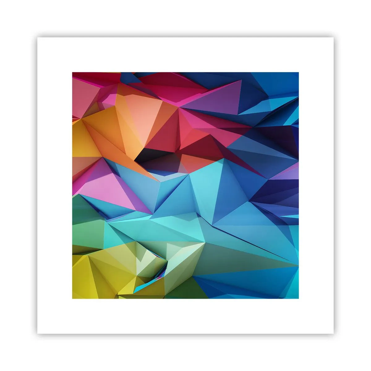 Affiche - Poster - Origami arc-en-ciel - 30x30 cm