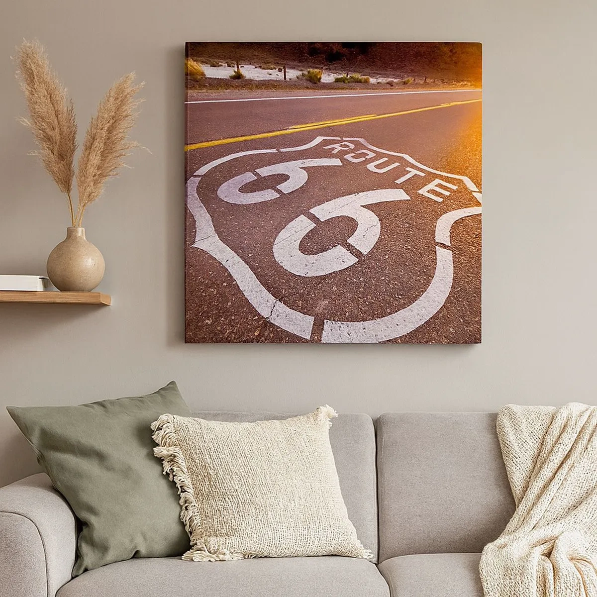 Impression sur toile - Image sur toile - Célèbre Route 66 - 30x30 cm