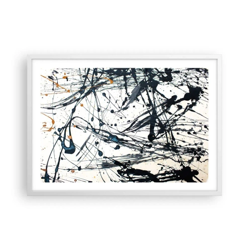 Affiche dans un cadre blanc - Poster - Abstraction expressionniste - 70x50 cm