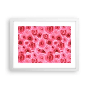 Affiche dans un cadre blanc - Poster - Roses en-haut et en-bas - 40x30 cm