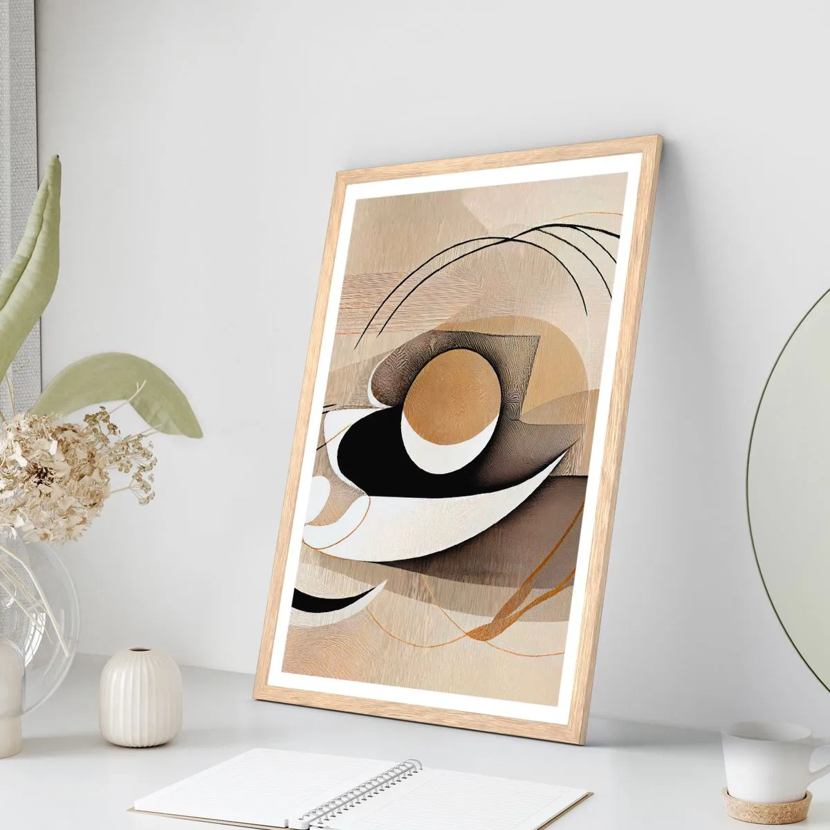 Affiche dans un chêne clair - Poster - Composition : l'essence des choses - 50x70 cm