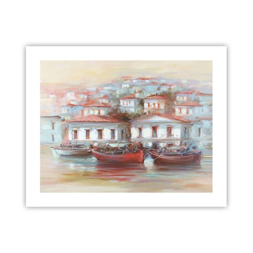 Affiche - Poster - Petite ville heureuse - 50x40 cm