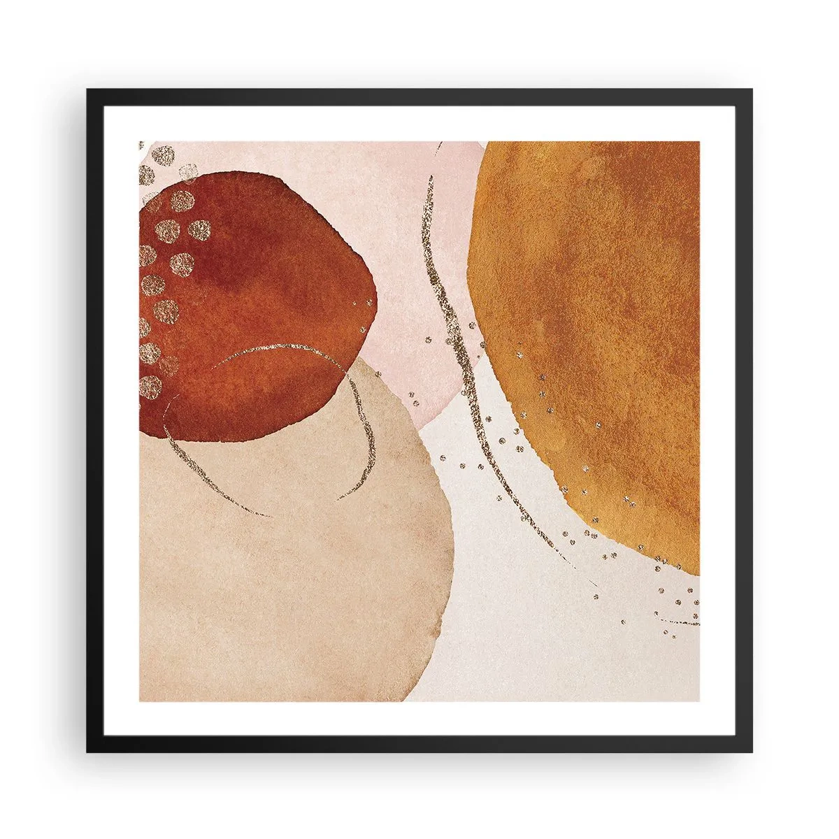 Affiche dans un cadre noir - Poster - Rondeur et mouvement - 60x60 cm