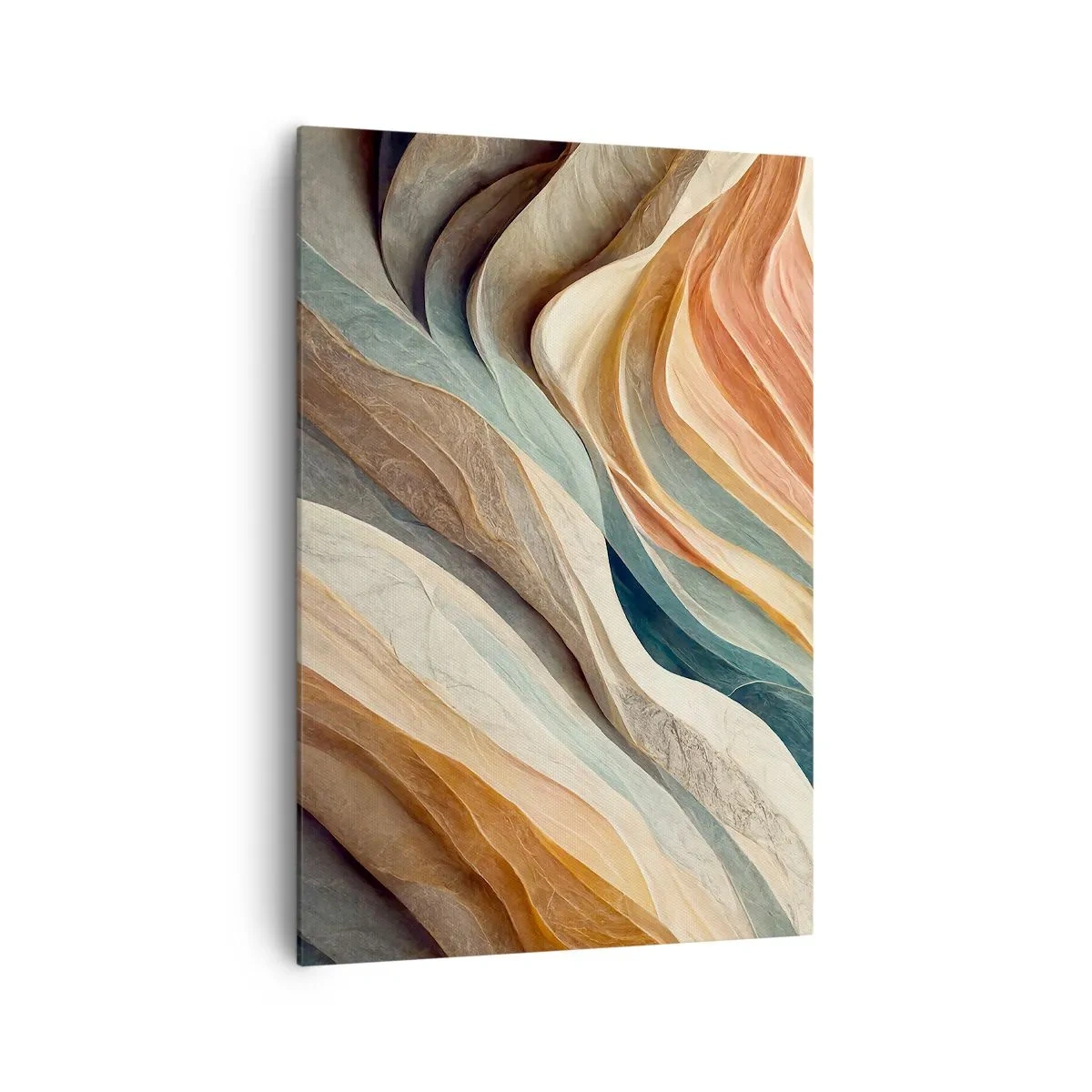 Impression sur toile - Image sur toile - Vagues abstraites aux tons pastel - 70x100cm - Le moment avant le changement - Décoration murale moderne pour le salon et la chambre ARTTOR