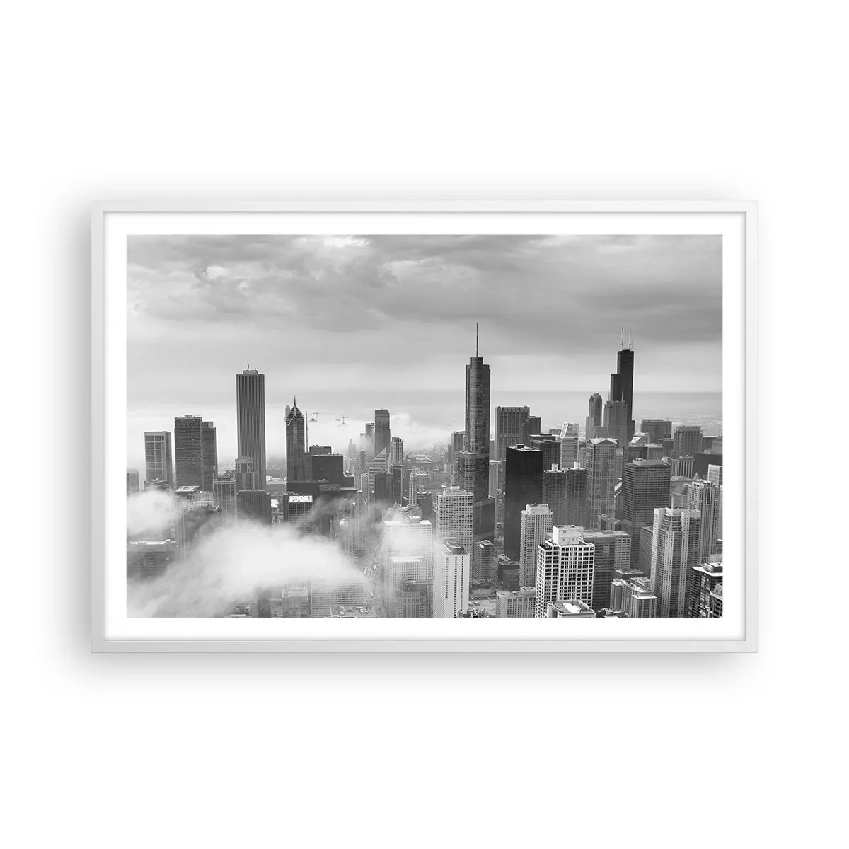 Affiche dans un cadre blanc - Poster - Paysage américain - 91x61 cm