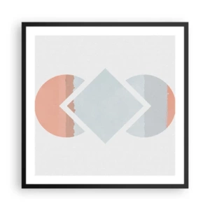 Affiche dans un cadre noir - Poster - La situation est clair - 60x60 cm