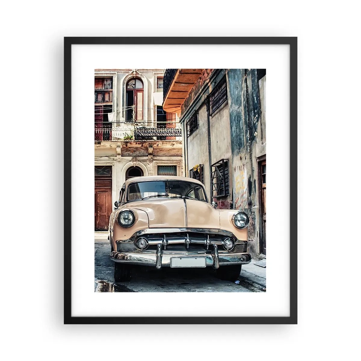 Affiche dans un cadre noir - Poster - Sieste à La Havane - 40x50 cm