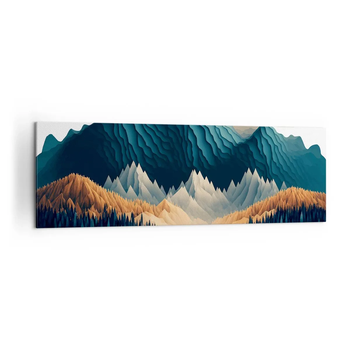 Impression sur toile - Image sur toile - Montagnes pittoresques sur le lac au coucher du soleil - 160x50cm - Paysage de montagne parfait - Décoration murale moderne pour le salon et la chambre ARTTOR