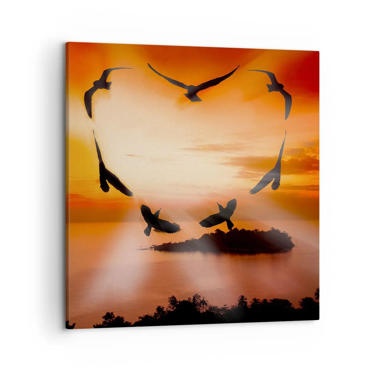 Impression sur toile - Image sur toile - Aimer le monde comme les oiseaux - 50x50 cm