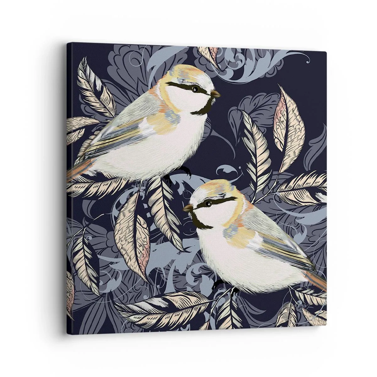 Impression sur toile - Image sur toile - Babillement jaune et bleu - 30x30 cm