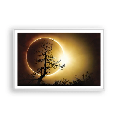 Affiche dans un cadre blanc - Poster - Éclipse totale - 91x61 cm