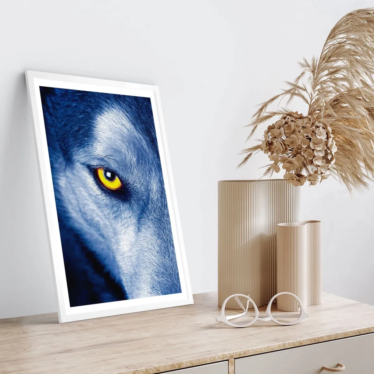 Affiche dans un cadre blanc - Poster - Regars hypnotique - 30x40 cm