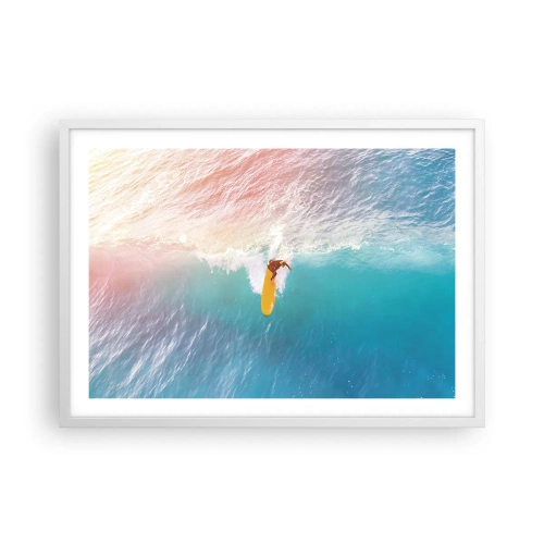 Affiche dans un cadre blanc - Poster - Le cavalier de l'océan - 70x50 cm