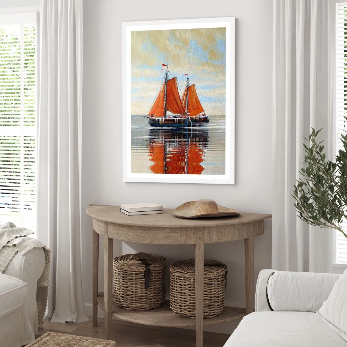 Affiche dans un cadre blanc - Poster - He, navigue, marin - 70x100 cm