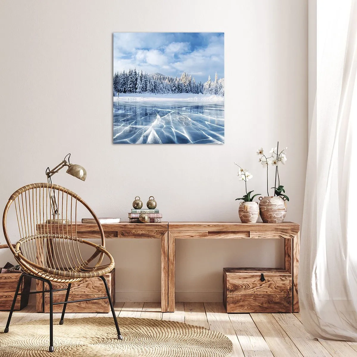 Impression sur toile - Image sur toile - Vue éblouissante et cristalline - 30x30 cm