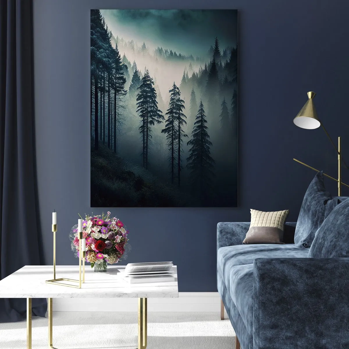 Impression sur verre - Image sur verre - Matin de montagne - 80x120 cm