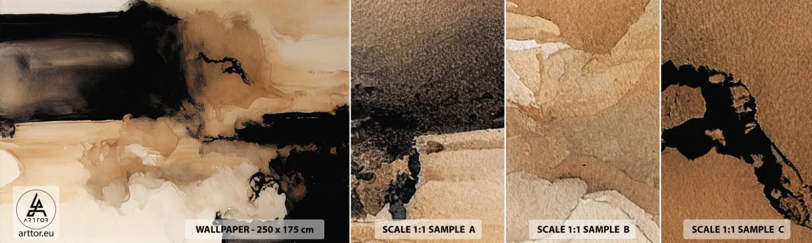 Échantillon De Papier Peint Standard Eco - Une abstraction intrigante - Abstraction, Fumée, Minimaliste - 100x30 cm