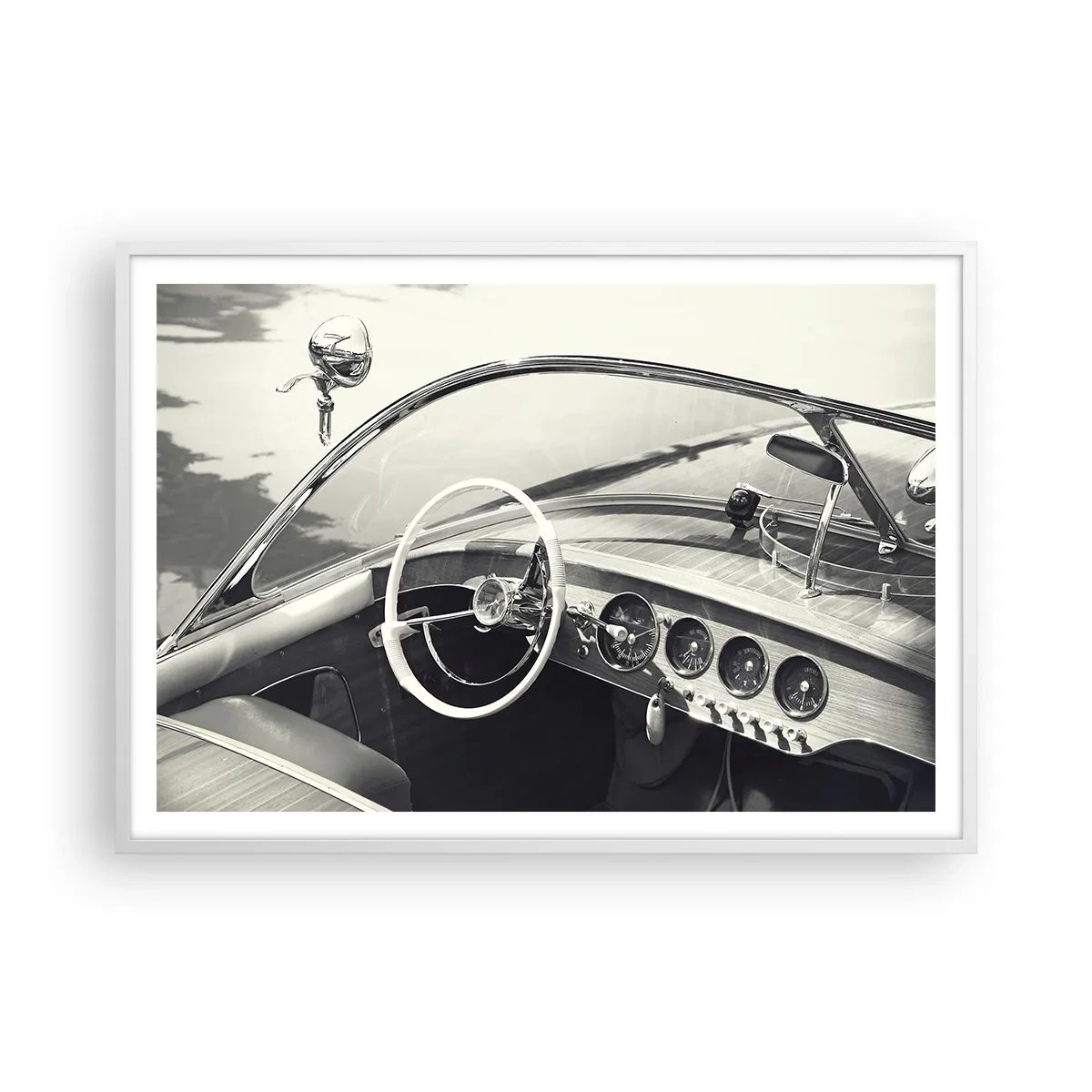 Affiche dans un cadre blanc - Poster - Temps pour riche - 100x70 cm