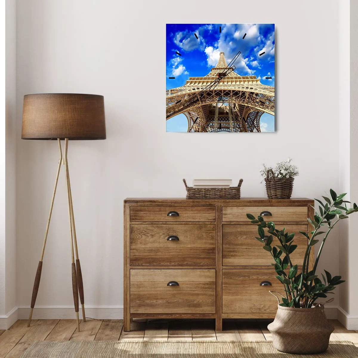 Horloge murale - Pendule murale - Atteindre le ciel et les nuages - 40x40 cm