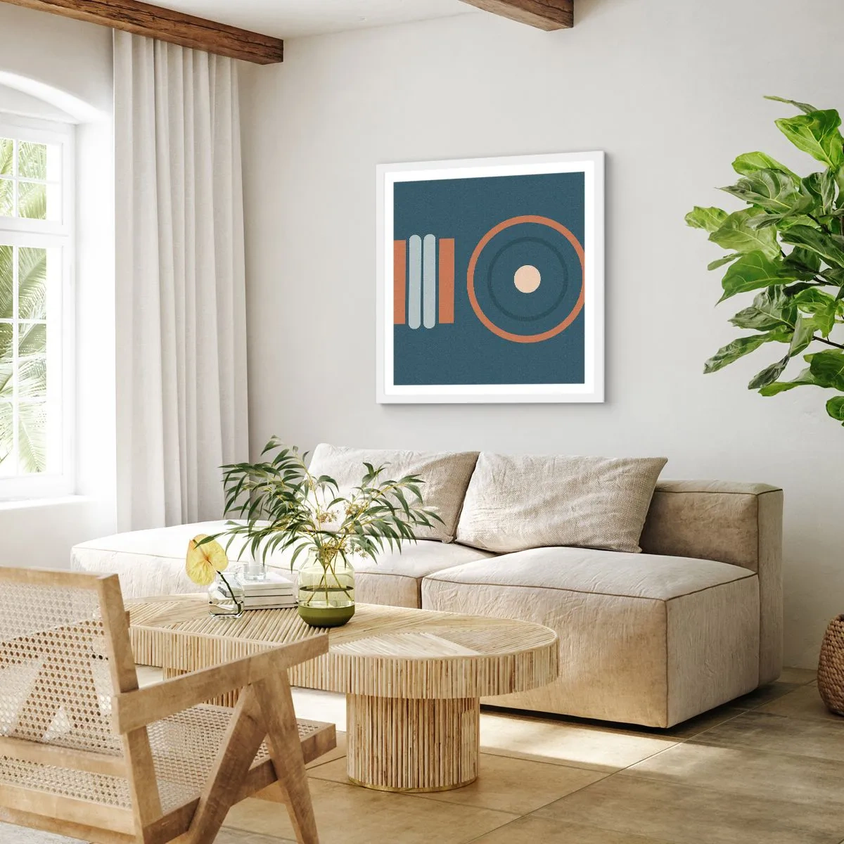 Affiche dans un cadre blanc - Poster - Essence des choses - 50x50 cm