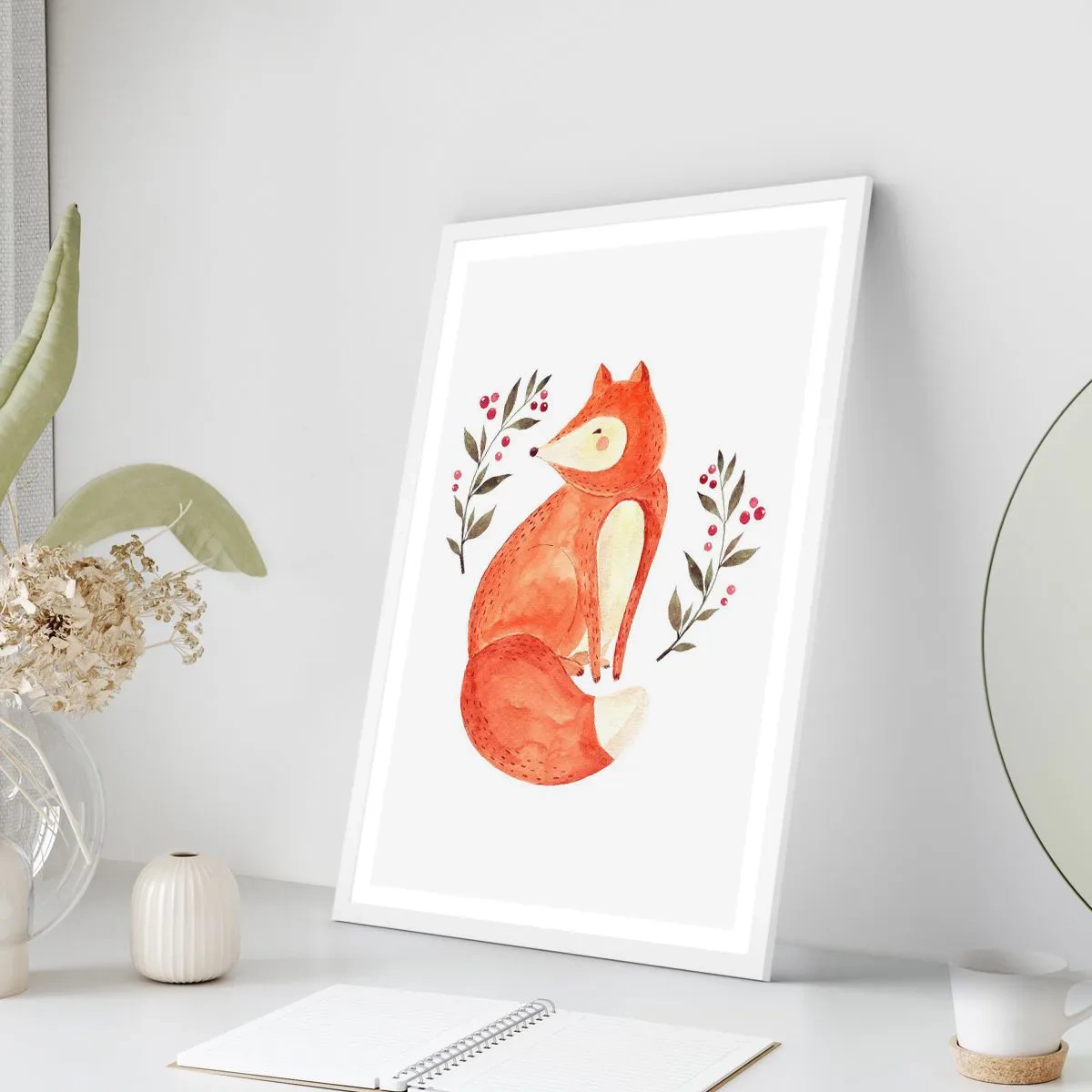 Affiche dans un cadre blanc - Poster - Petit rouquin - 61x91 cm