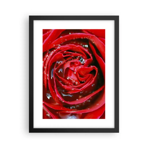 Affiche dans un cadre noir - Poster - Dans les gouttes de rosée - 30x40 cm