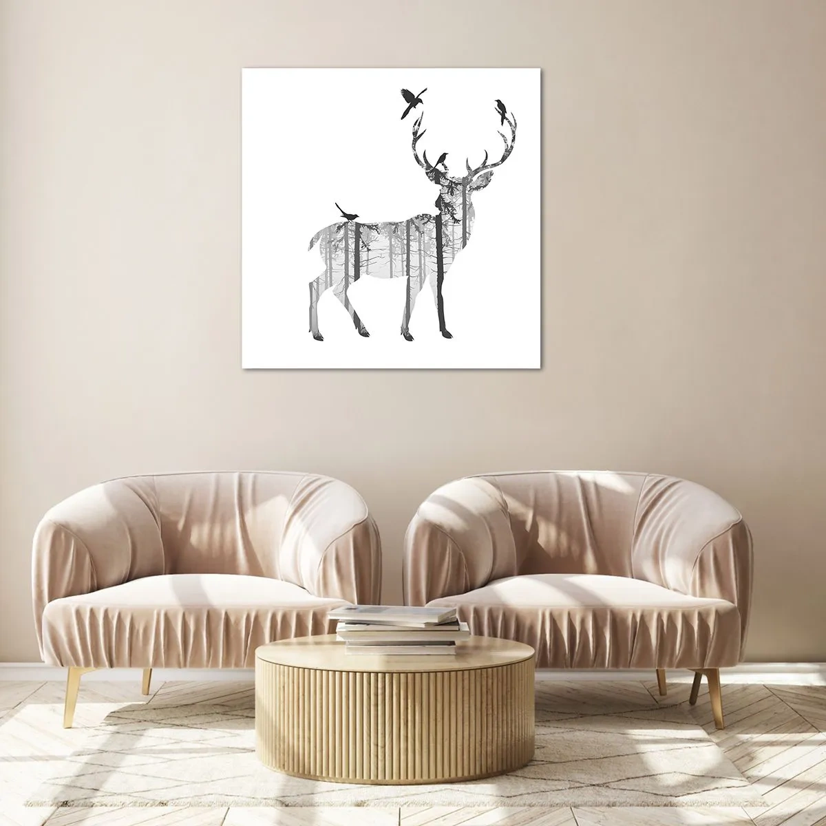 Impression sur verre - Image sur verre - La bonne âme de la forêt - 70x70 cm