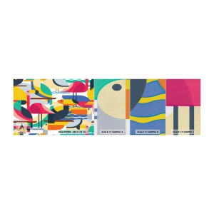 Échantillon de Papier Peint Premium Canvas - Fête des oiseaux - Abstraction, Pélican, Morceau - 100x30 cm