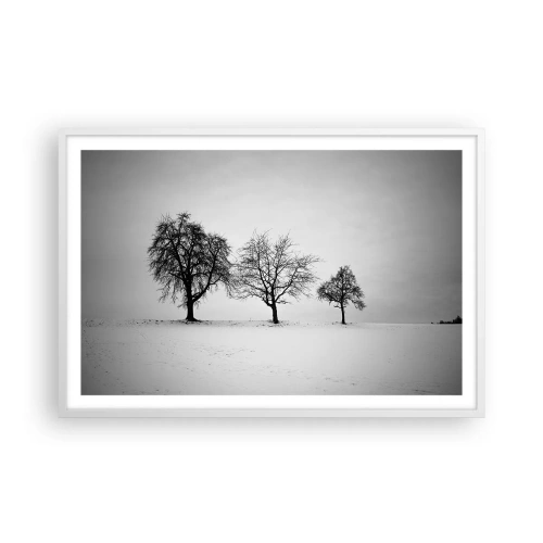 Affiche dans un cadre blanc - Poster - A quoi rêvent-ils? - 91x61 cm