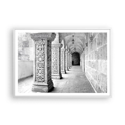 Affiche dans un cadre blanc - Poster - Où cela mène-t-il…? - 100x70 cm