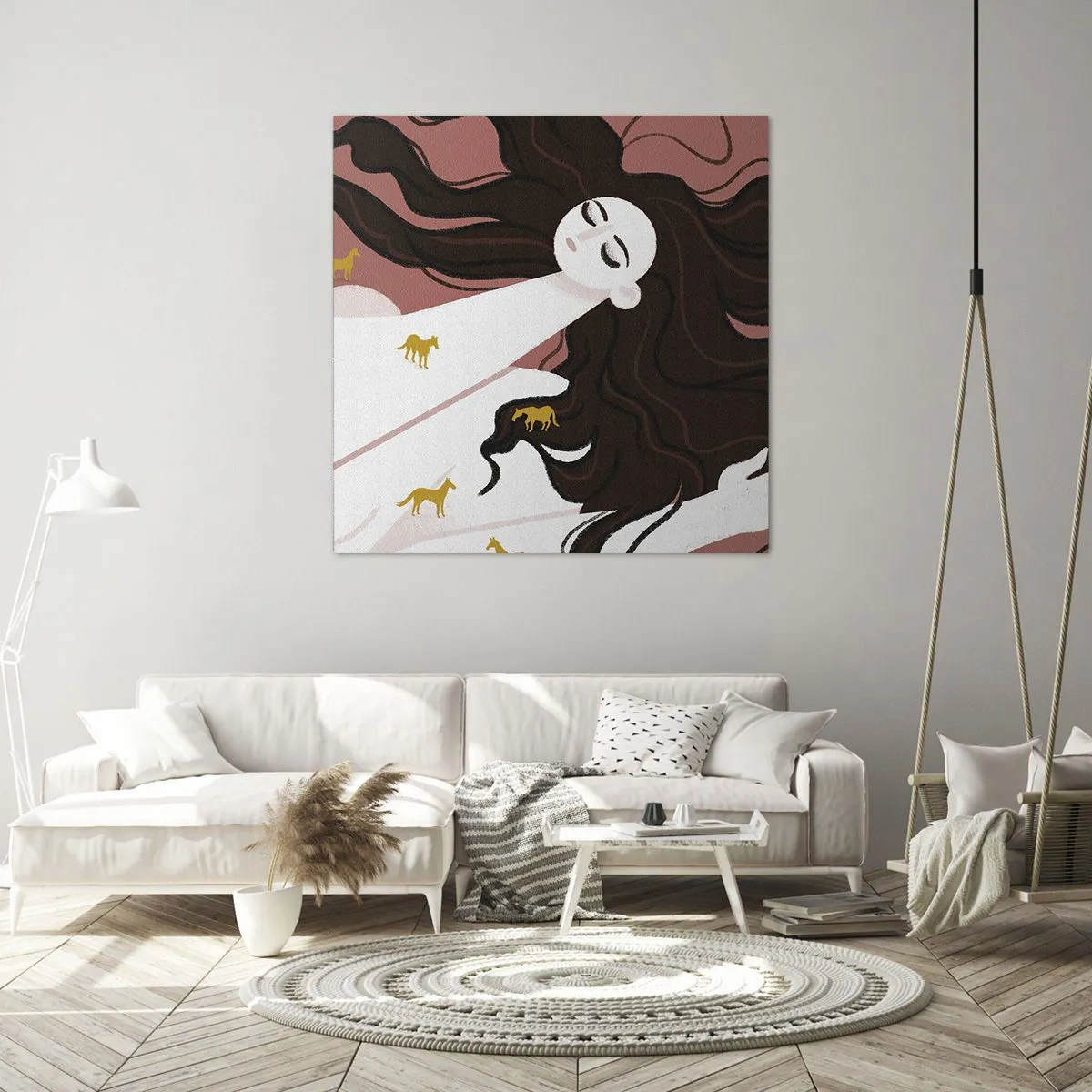 Impression sur toile - Image sur toile - Rêve d'un cheval d'or - 40x40 cm