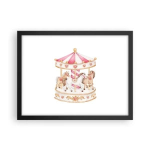 Affiche dans un cadre noir - Poster - Le doux monde de l'enfance - 40x30 cm