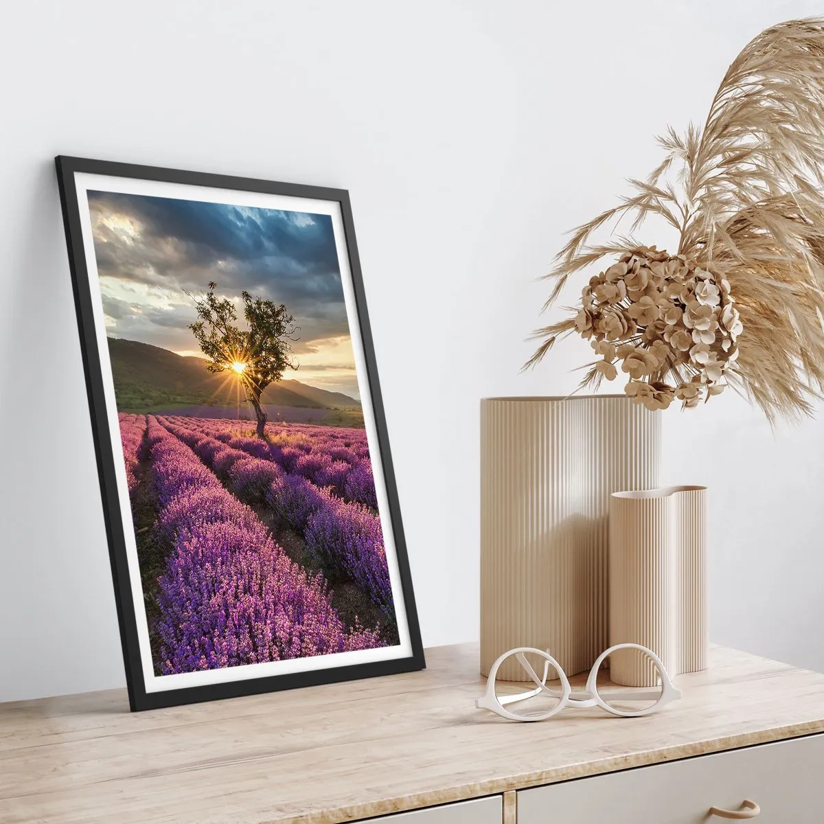 Affiche dans un cadre noir - Poster - Arôme de couleur lilas - 40x50 cm
