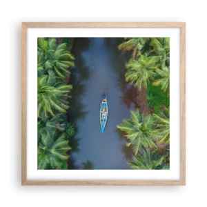 Affiche dans un chêne clair - Poster - Sur un sentier tropical - 50x50 cm