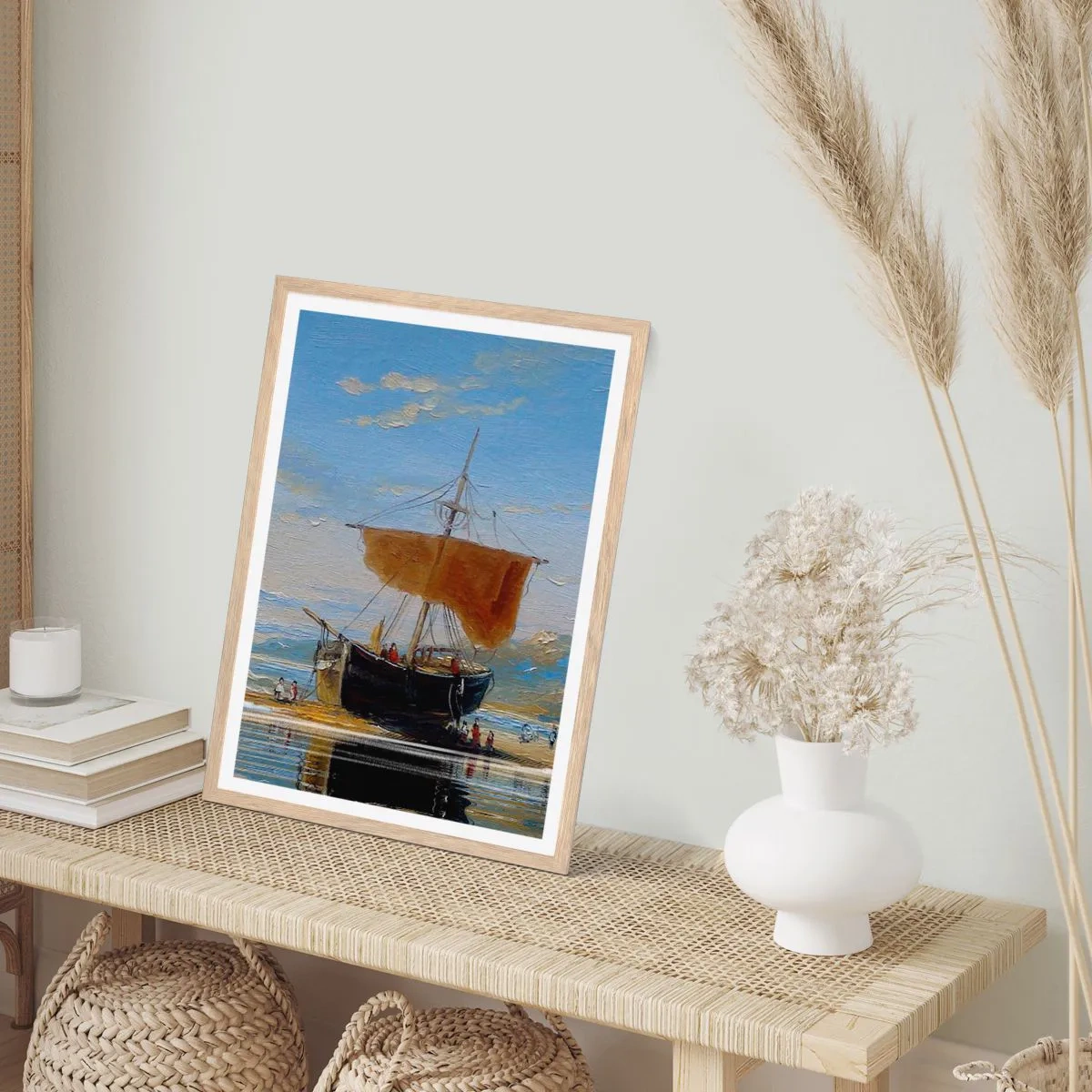 Affiche dans un chêne clair - Poster - Eau, terre, air - 40x50 cm