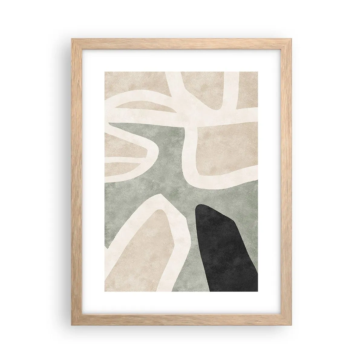 Affiche dans un chêne clair - Poster - Composition pour motif noir - 30x40 cm