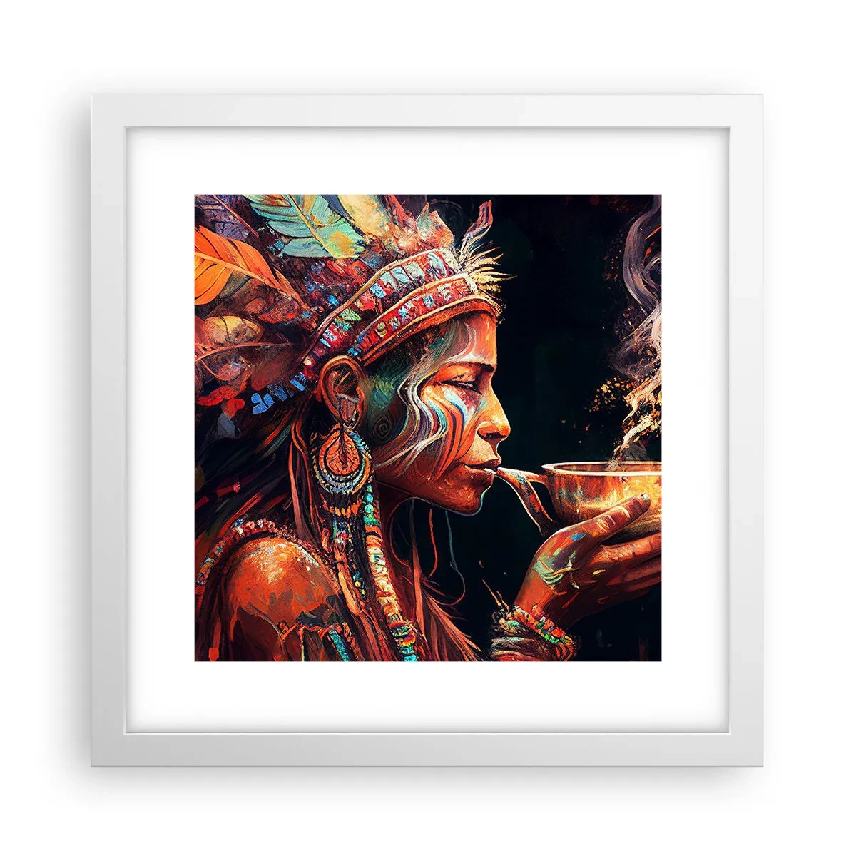 Affiche dans un cadre blanc - Poster - Rituel magique - 30x30 cm