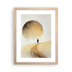 Affiche dans un chêne clair - Poster - Toujours solitaire - 30x40 cm