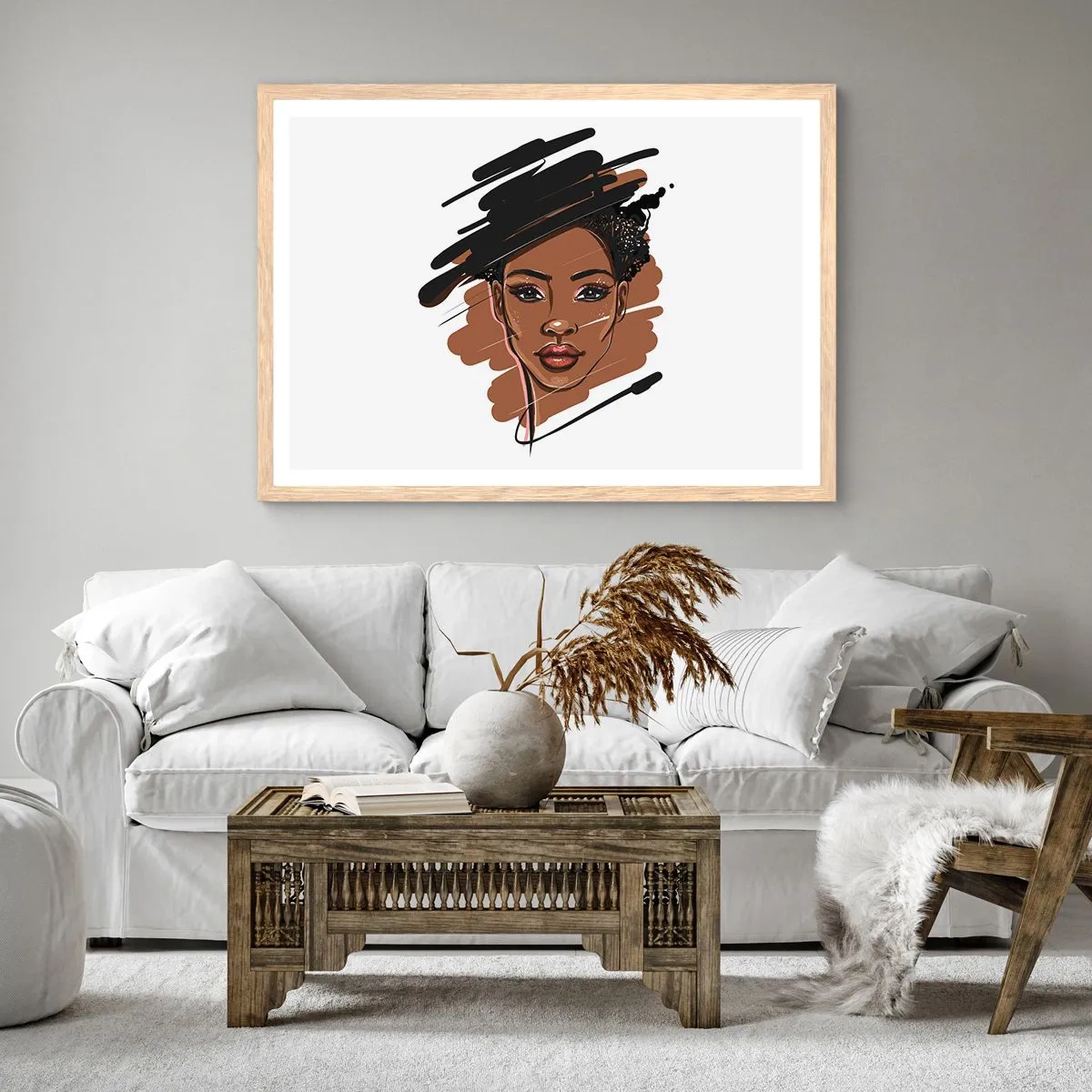 Affiche dans un chêne clair - Poster - Doux comme le chocolat - 100x70 cm