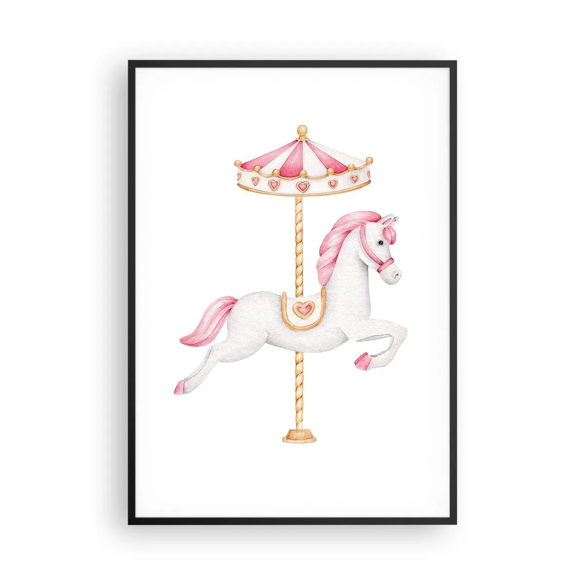 Affiche dans un cadre noir - Poster - Les sabots en avant - 70x100 cm