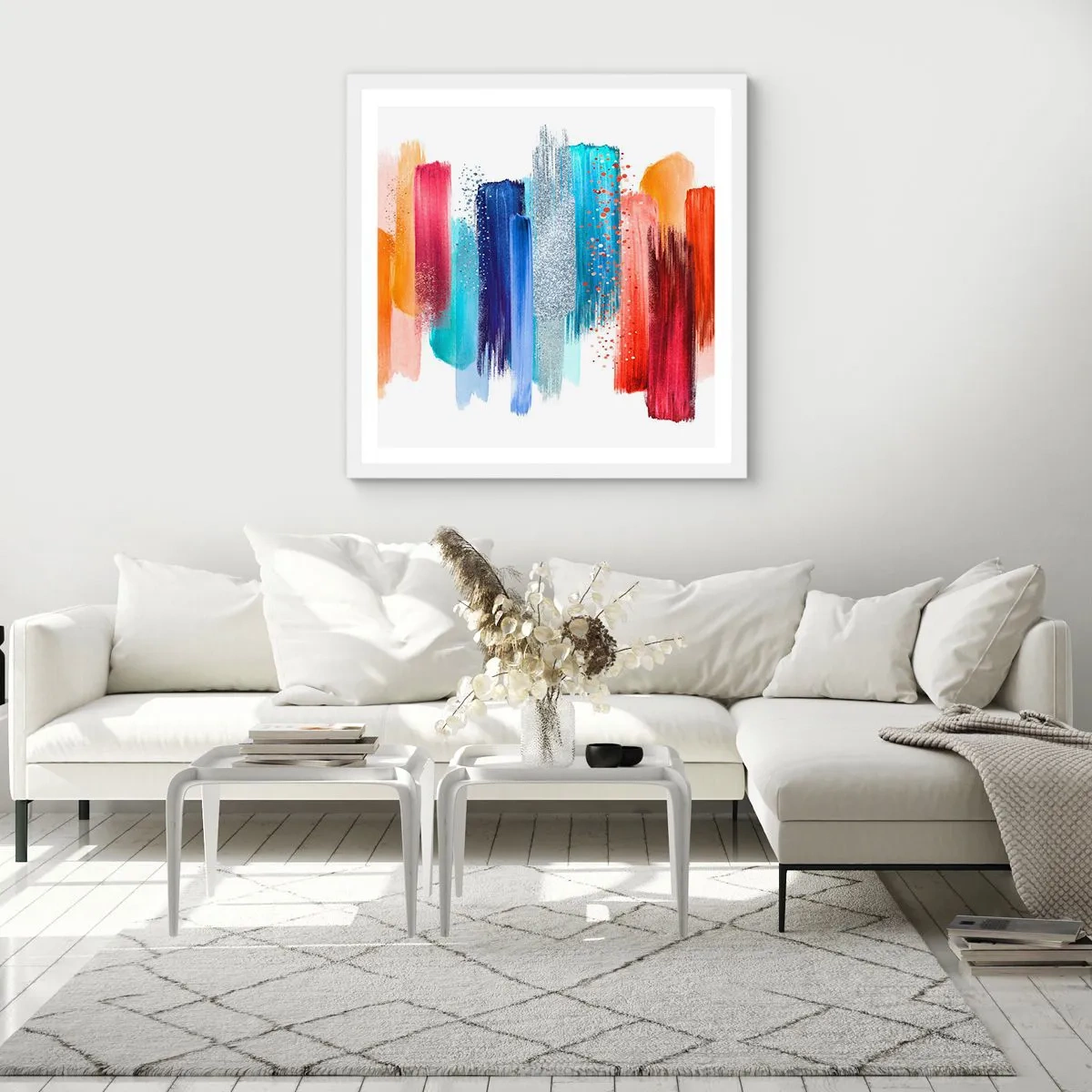 Affiche dans un cadre blanc - Poster - En haut et en bas - 50x50 cm