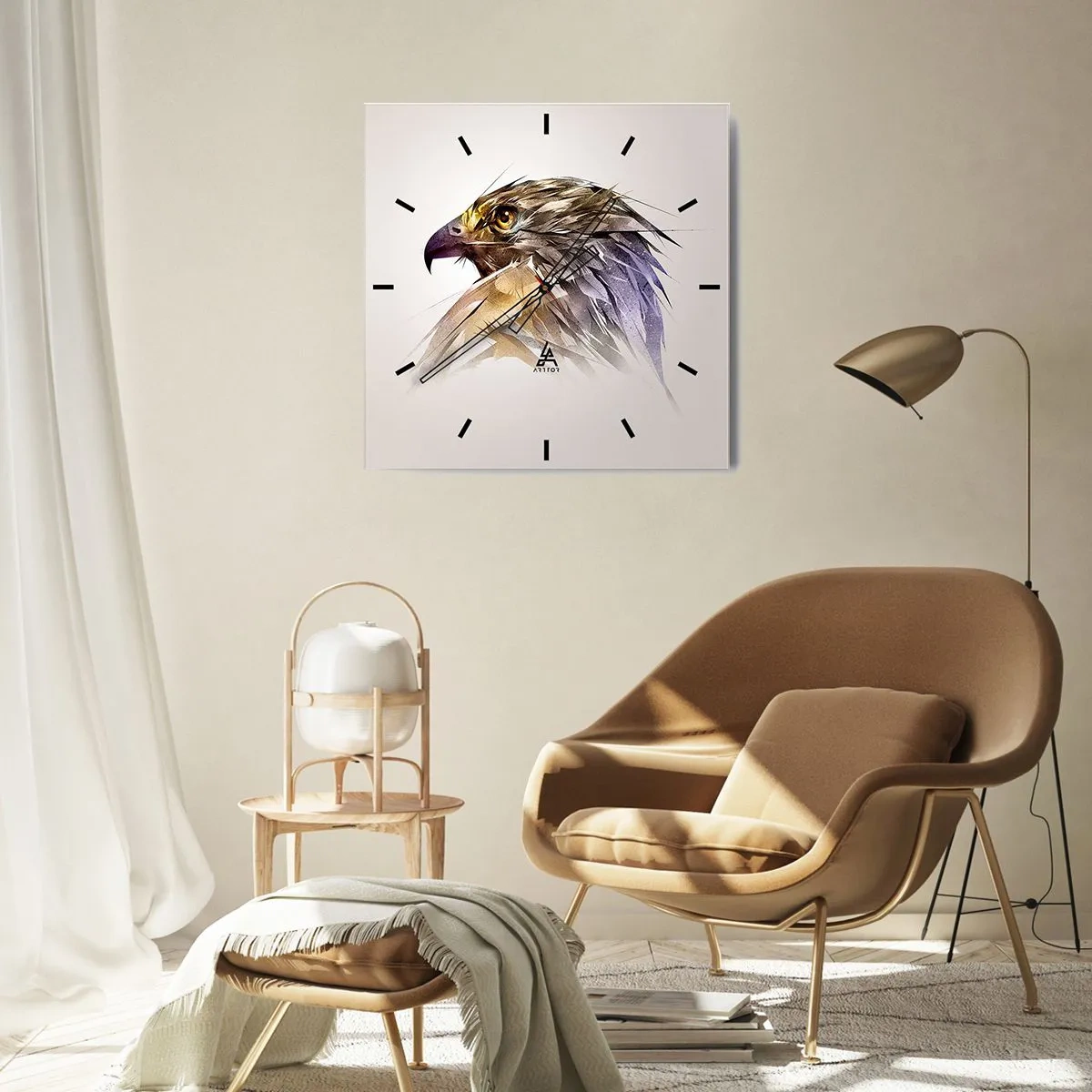 Horloge murale - Pendule murale - Portrait d'un guerrier - 30x30 cm