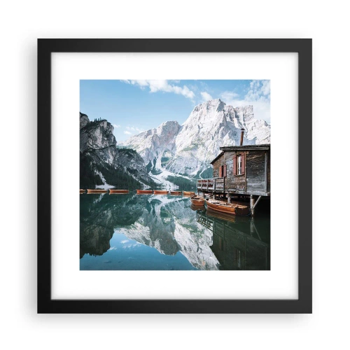 Affiche dans un cadre noir - Poster - Un matin cristallin en montagne - 30x30 cm