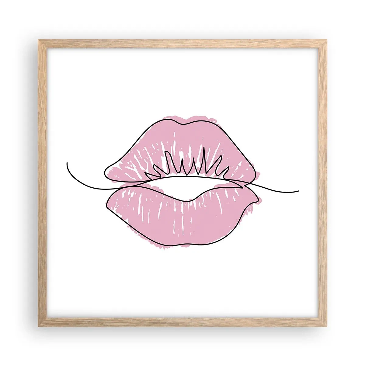 Affiche dans un chêne clair - Poster - Prêt à l'embrassade? - 50x50 cm