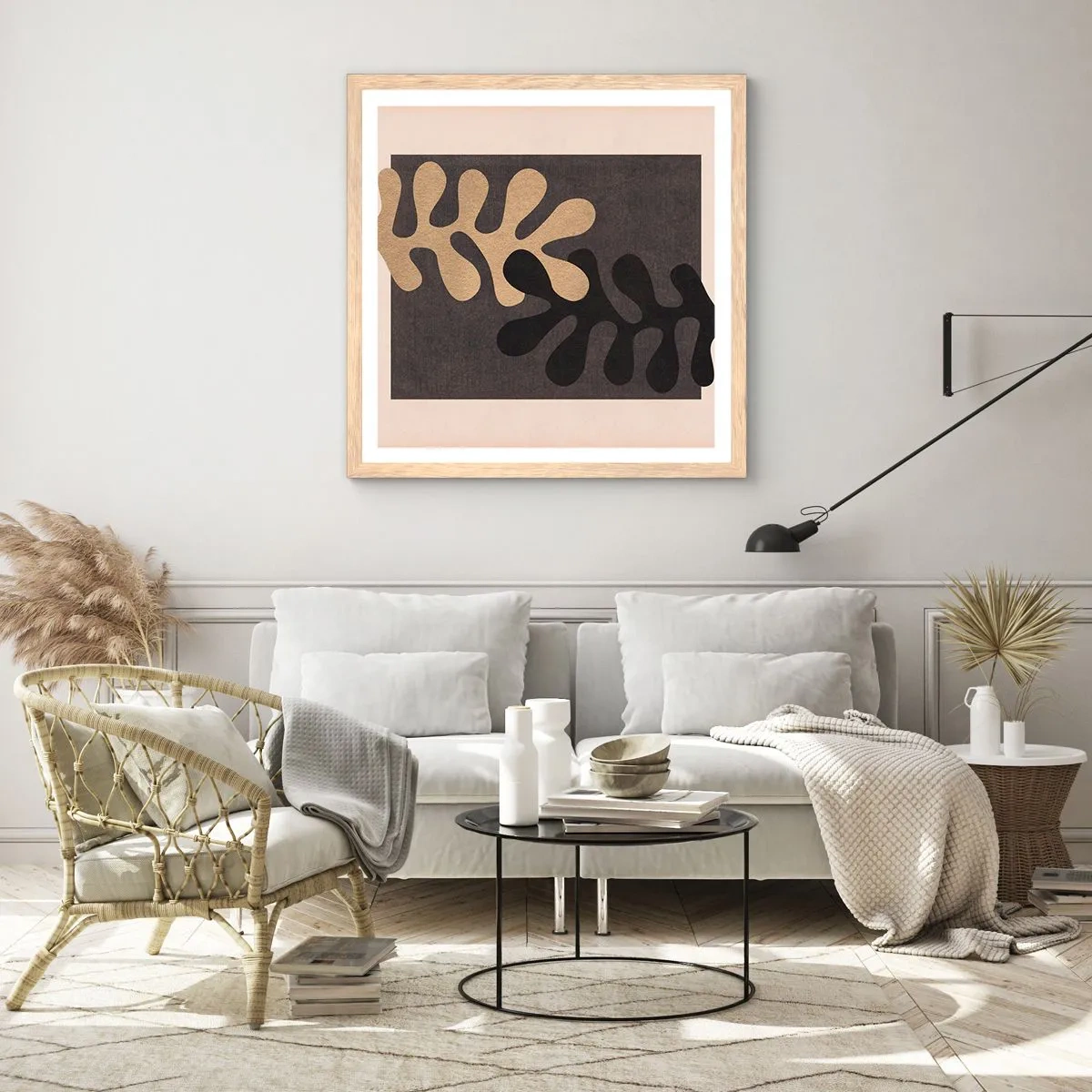 Affiche dans un chêne clair - Poster - Absence et complément - 30x30 cm