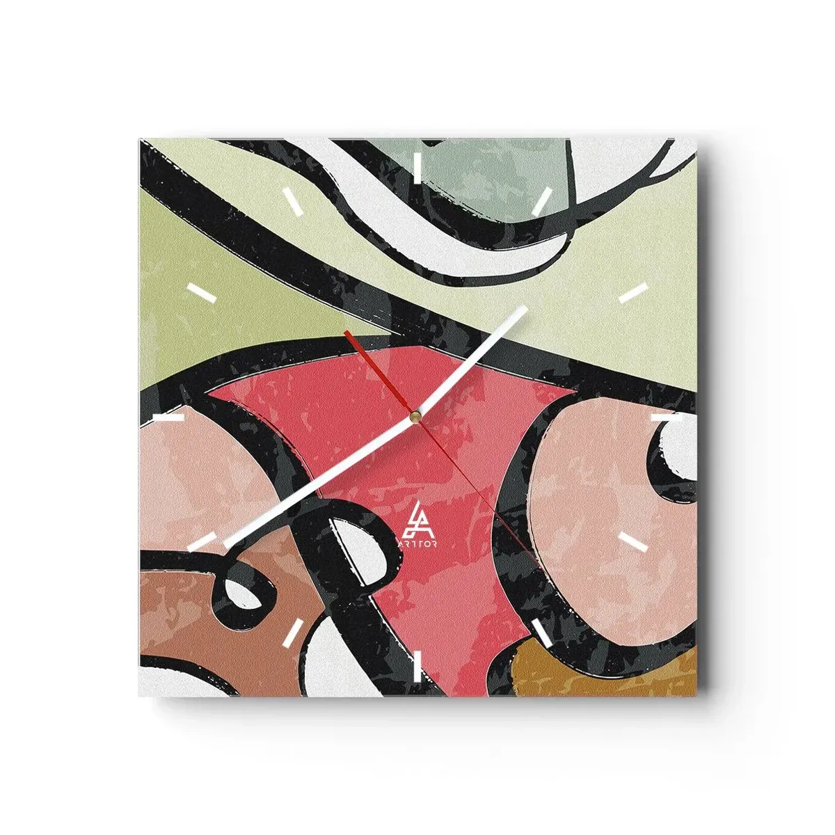 Horloge murale - Pendule murale - Pirouettes parmi les couleurs - 40x40 cm