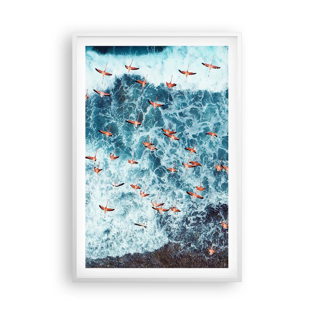 Affiche dans un cadre blanc - Poster - Défilé du bord de mer - 61x91 cm