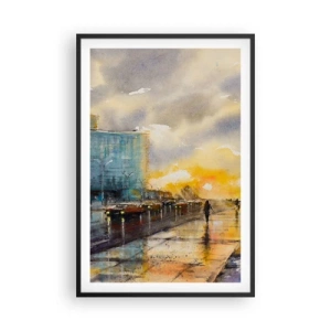 Affiche dans un cadre noir - Poster - La vie sur le rivage - 61x91 cm